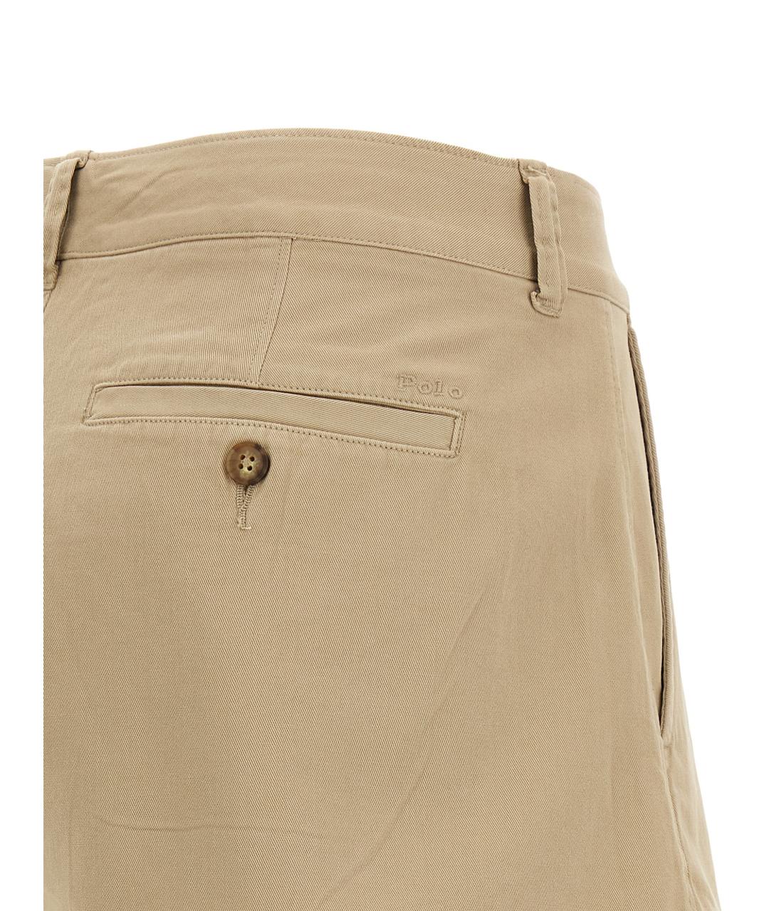 POLO RALPH LAUREN Бежевые хлопковые шорты, фото 4