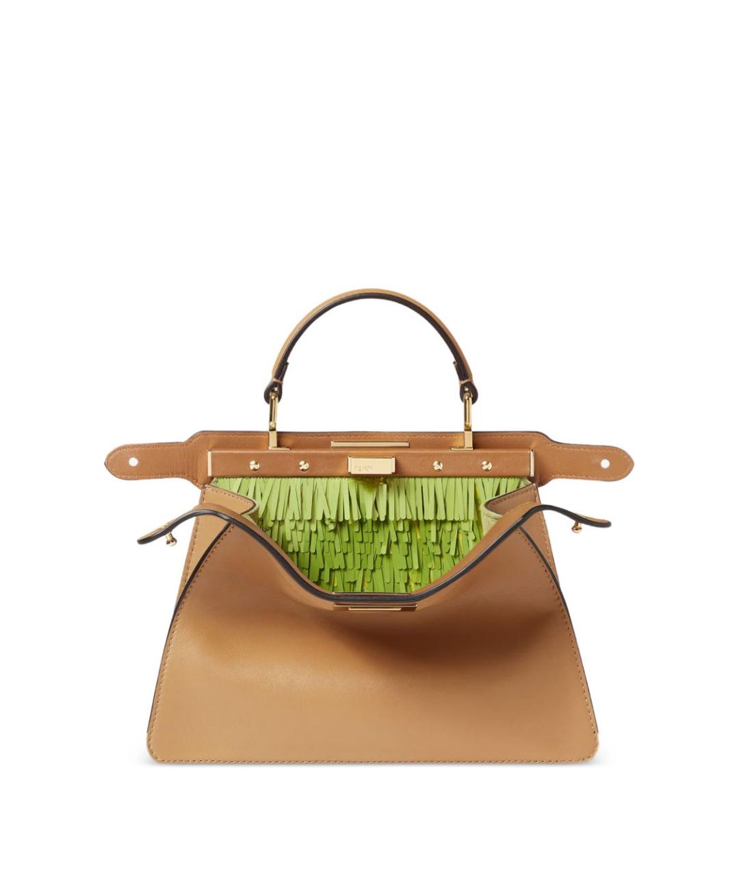 FENDI Бежевая кожаная сумка тоут, фото 5