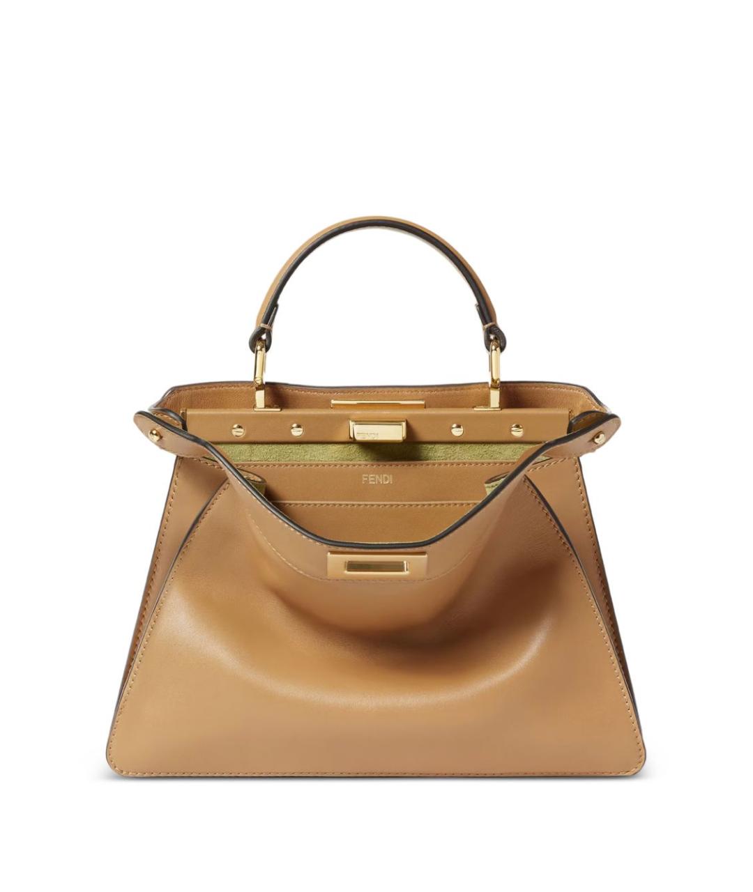 FENDI Бежевая кожаная сумка тоут, фото 2