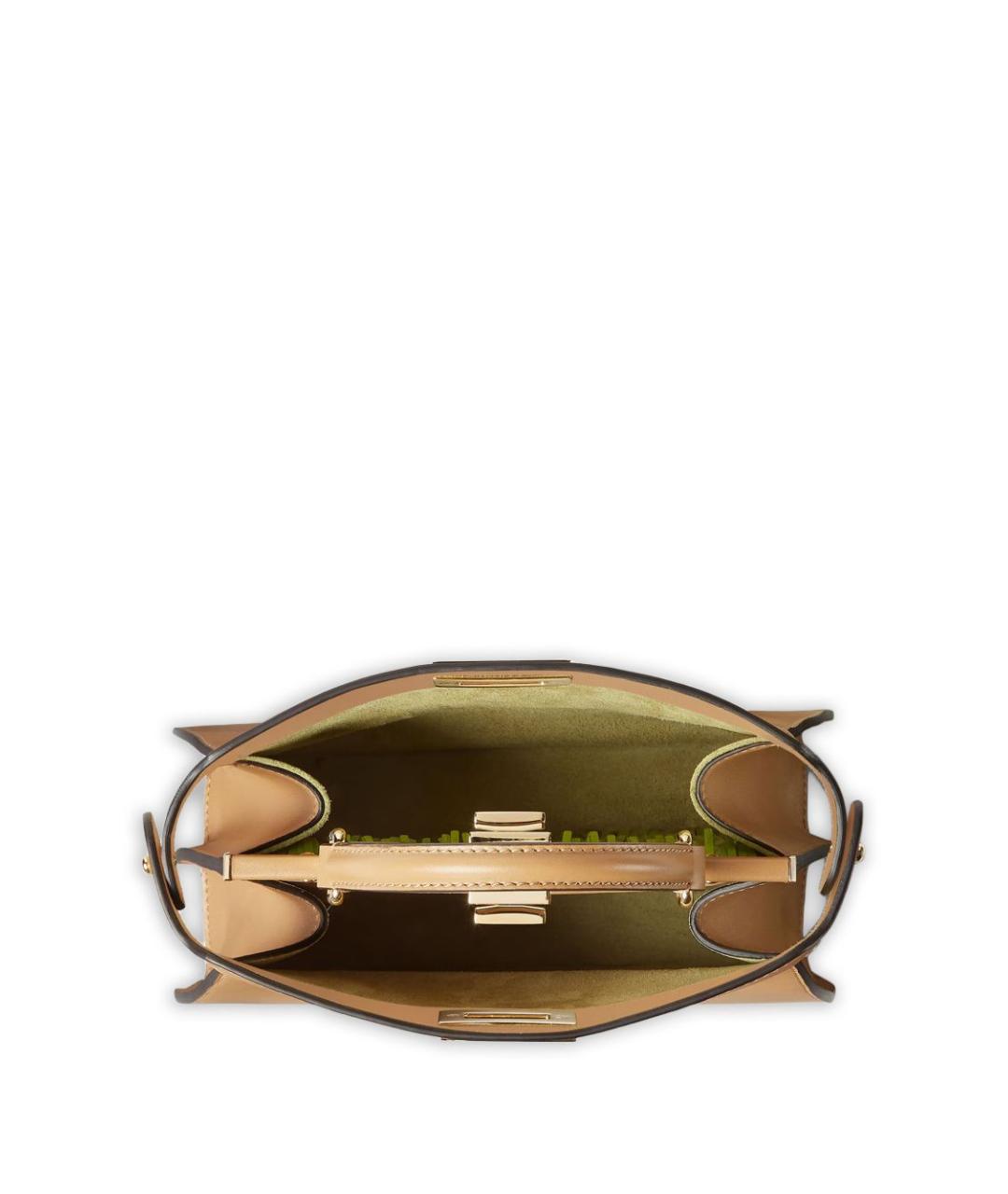 FENDI Бежевая кожаная сумка тоут, фото 4