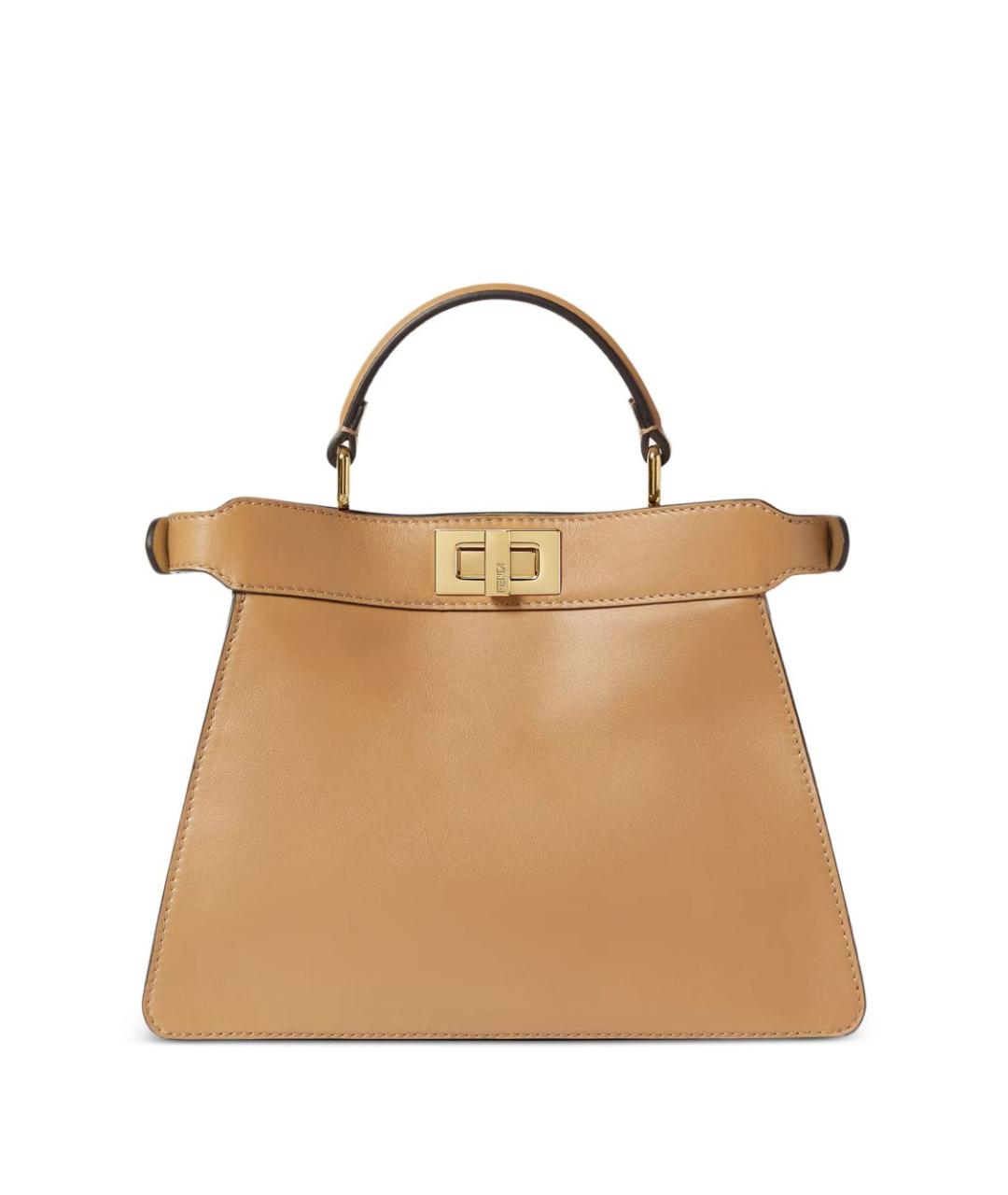 FENDI Бежевая кожаная сумка тоут, фото 1