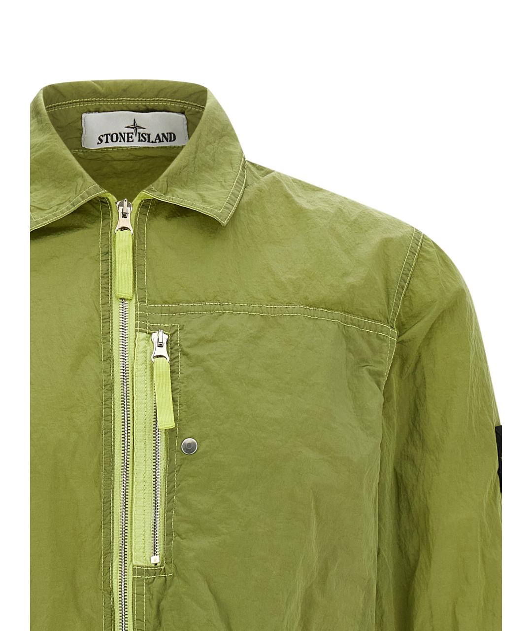 STONE ISLAND Зеленая синтетическая куртка, фото 3