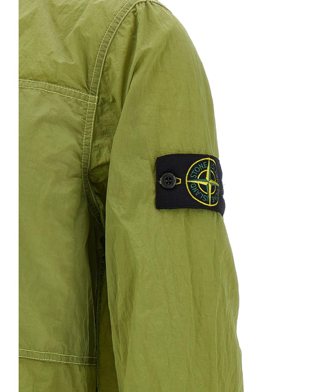STONE ISLAND Зеленая синтетическая куртка, фото 4