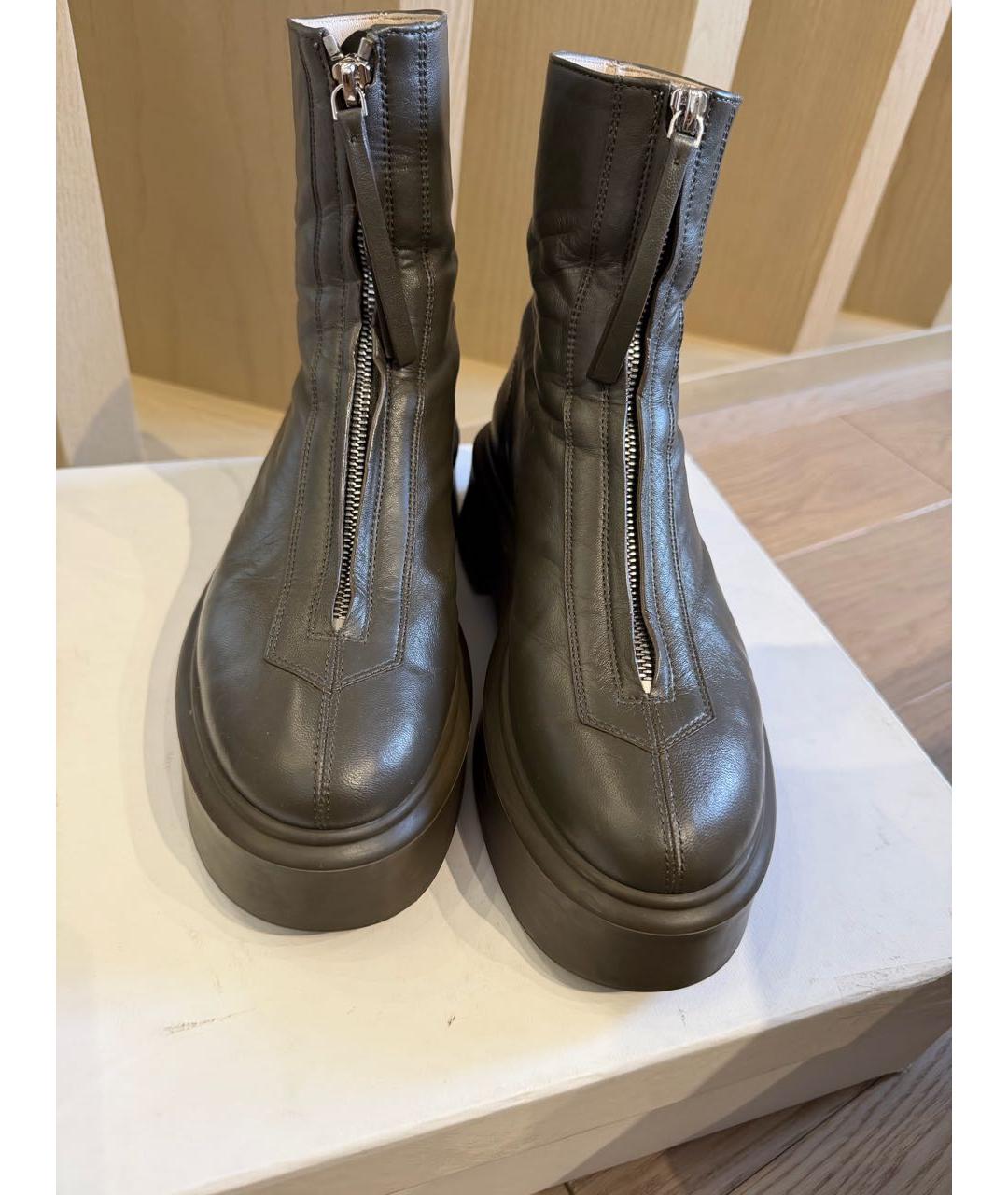 THE ROW Хаки кожаные ботинки, фото 2