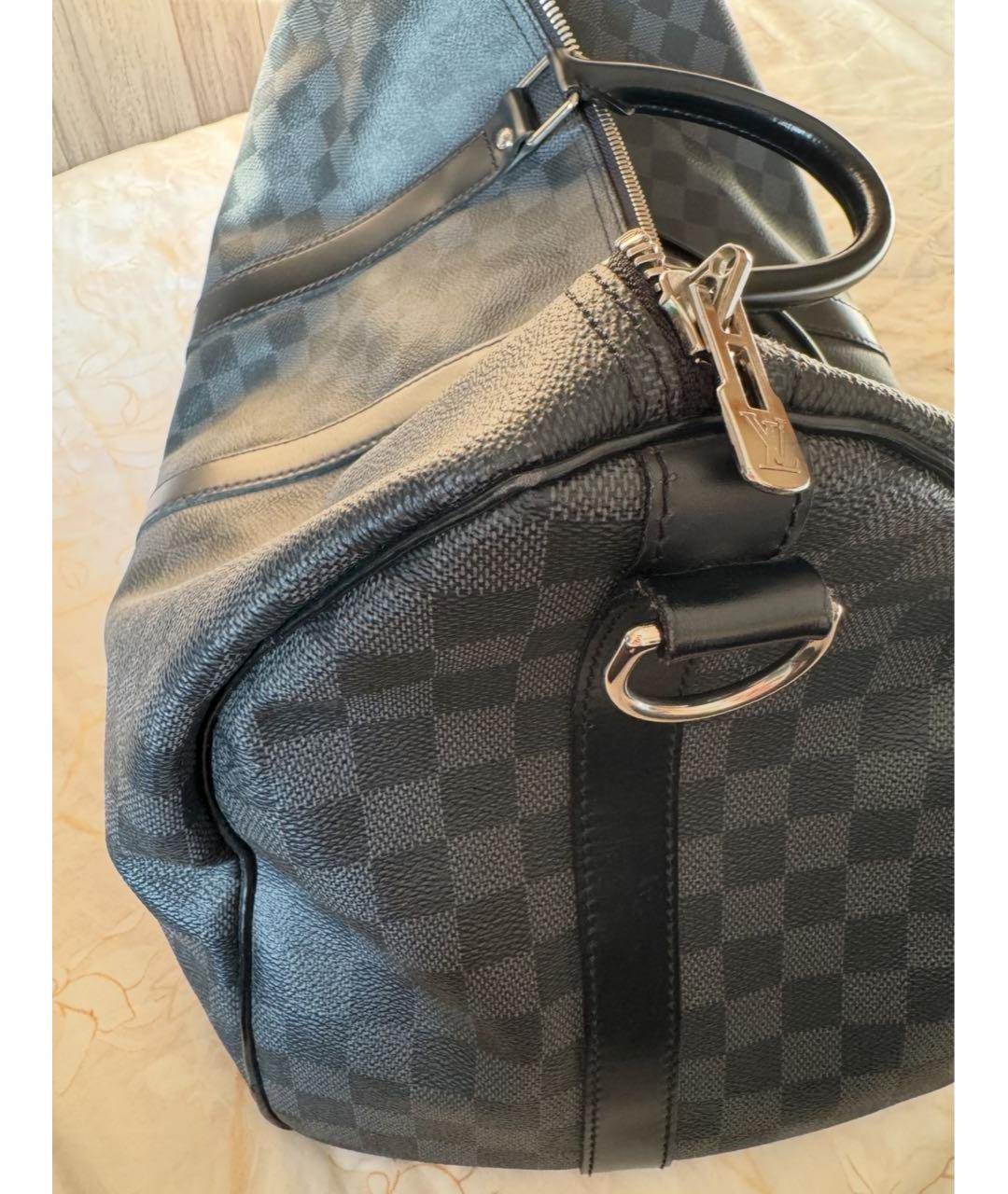 LOUIS VUITTON Черная дорожная/спортивная сумка, фото 6