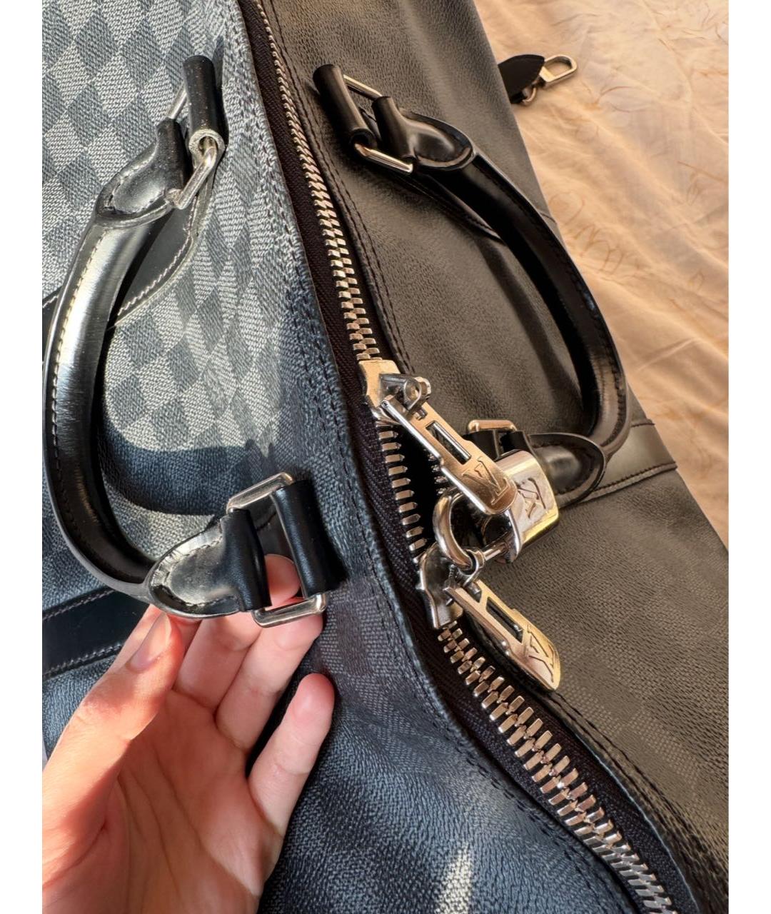 LOUIS VUITTON Черная дорожная/спортивная сумка, фото 8