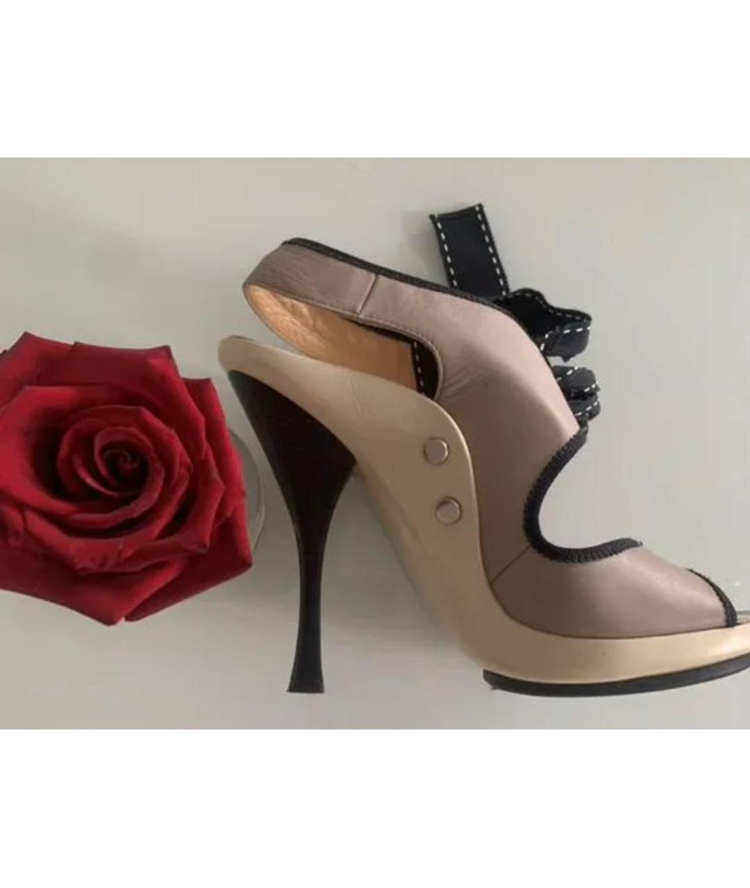 POLLINI Фиолетовые кожаные босоножки, фото 3