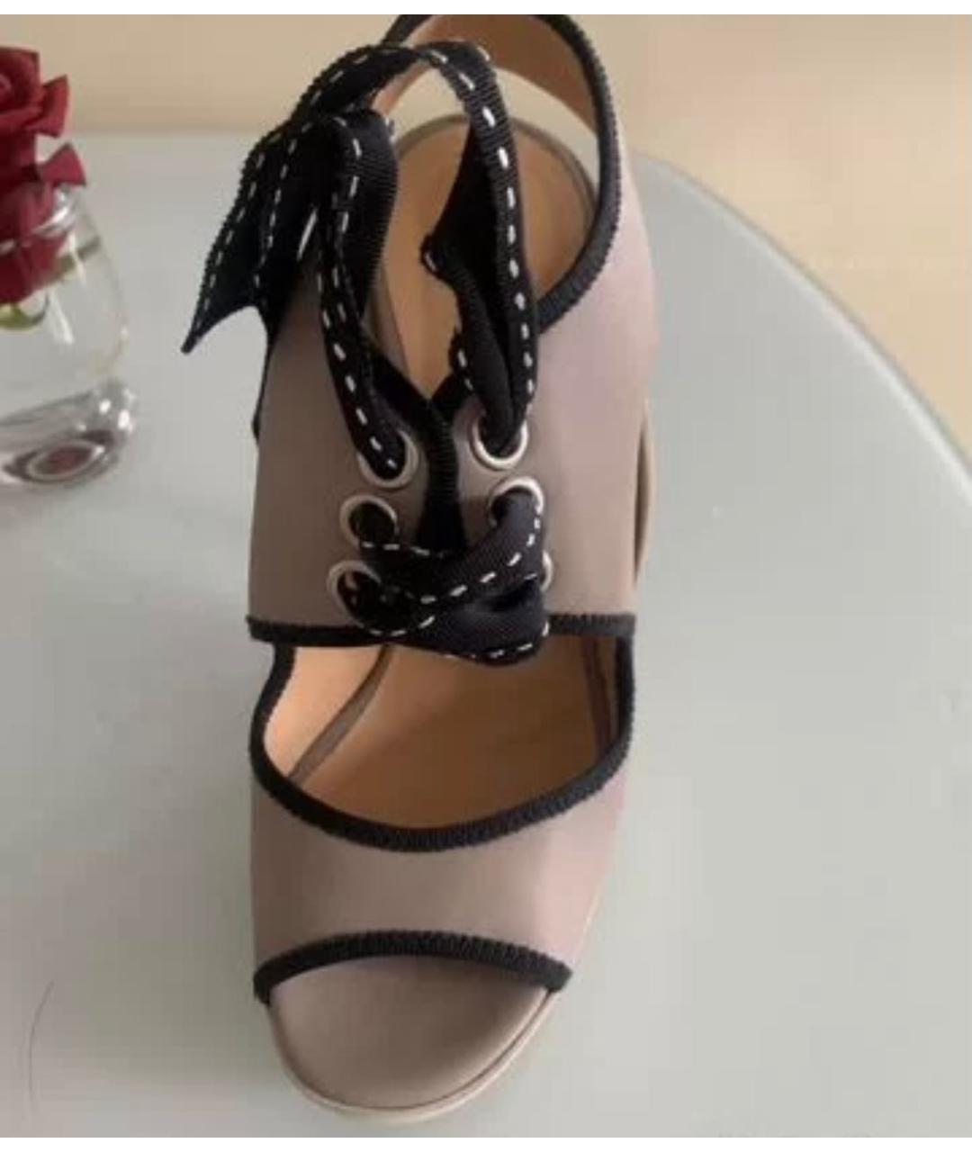 POLLINI Фиолетовые кожаные босоножки, фото 4