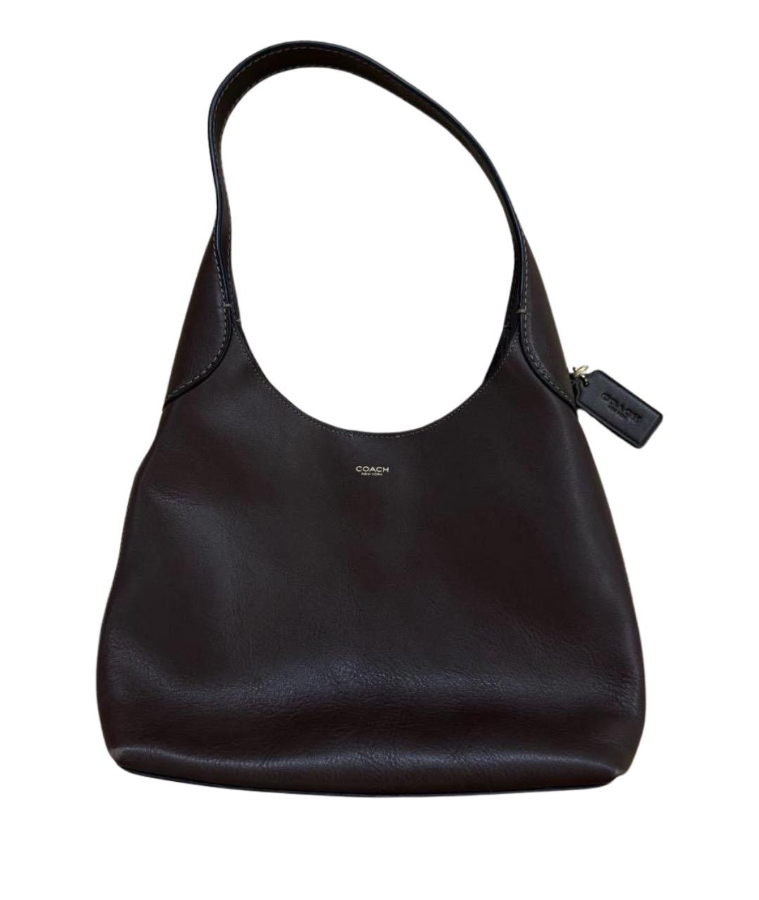 COACH Коричневая кожаная сумка через плечо, фото 1