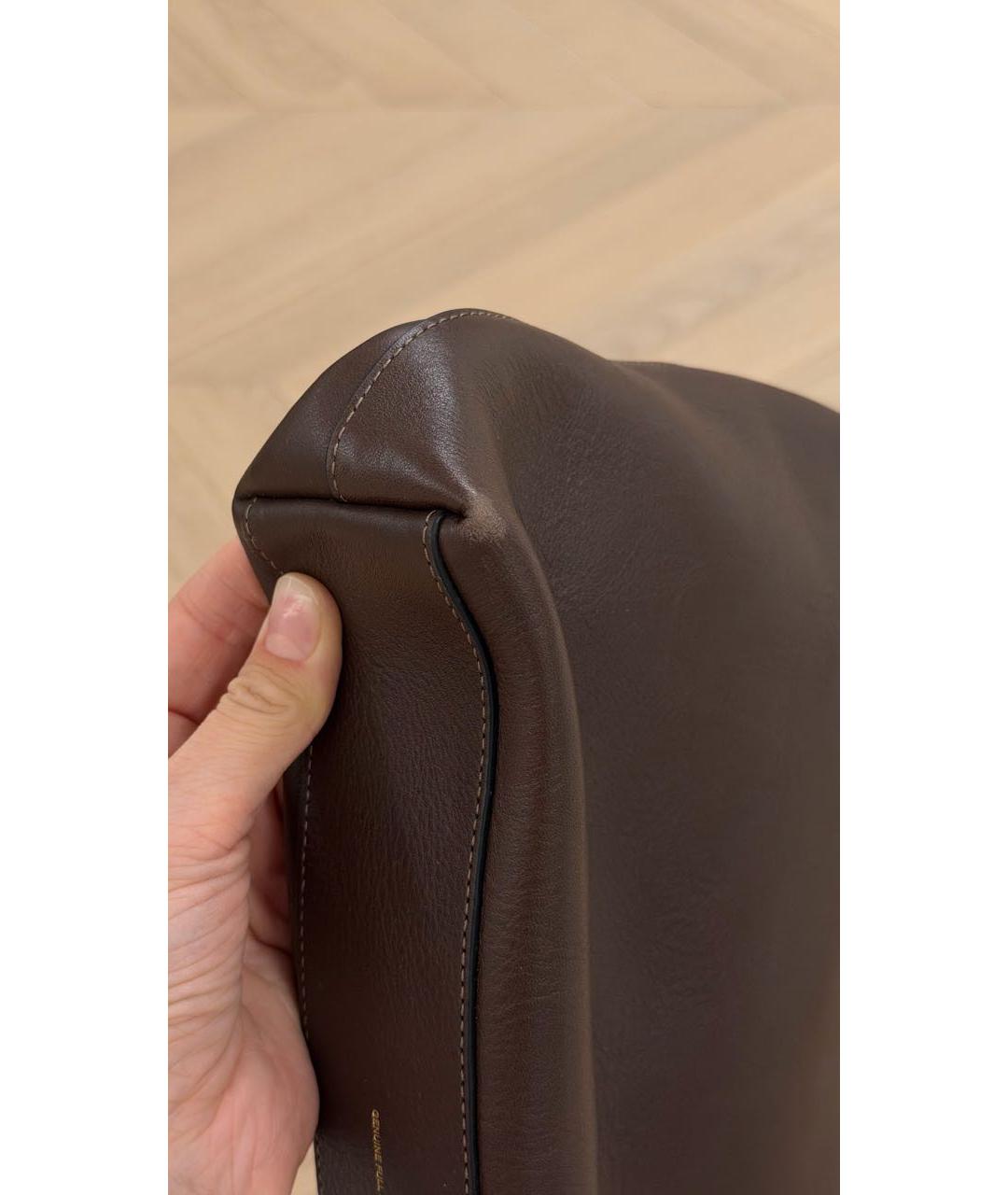 COACH Коричневая кожаная сумка через плечо, фото 5