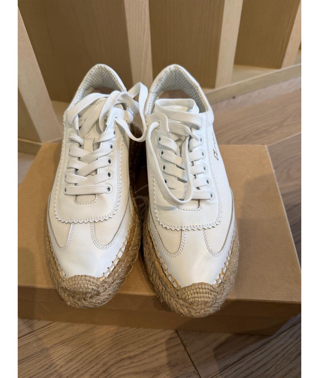 CHRISTIAN LOUBOUTIN Белые кожаные эспадрильи, фото 2