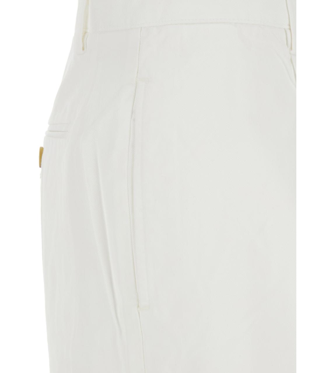 POLO RALPH LAUREN Белые хлопковые прямые брюки, фото 3