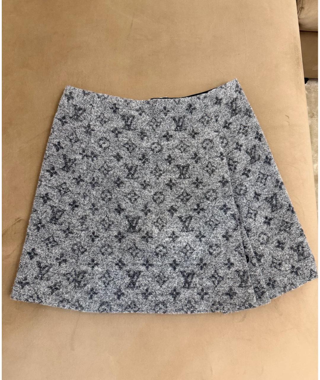 LOUIS VUITTON Серая юбка мини, фото 7