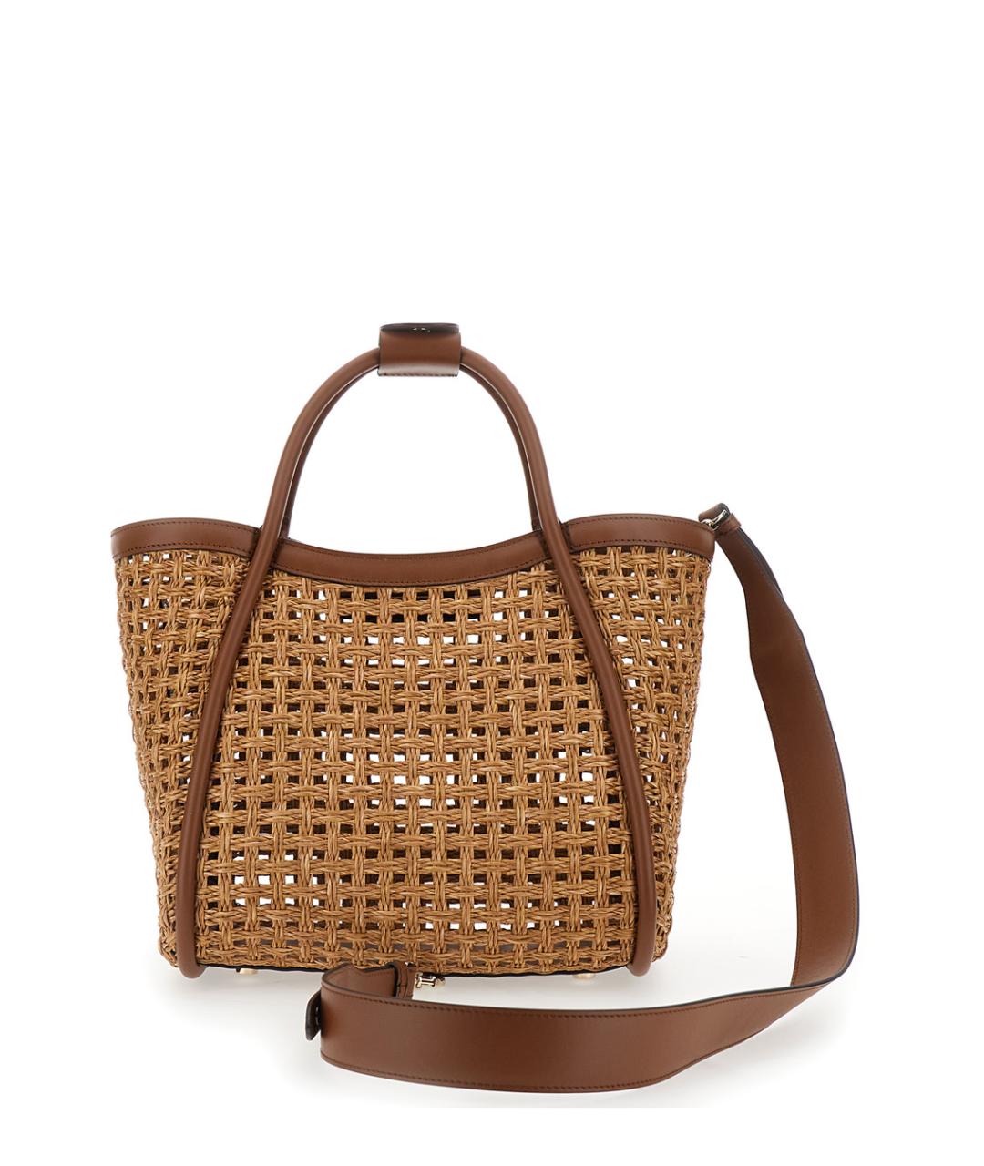 MAX MARA Бежевая пелетеная сумка тоут, фото 2