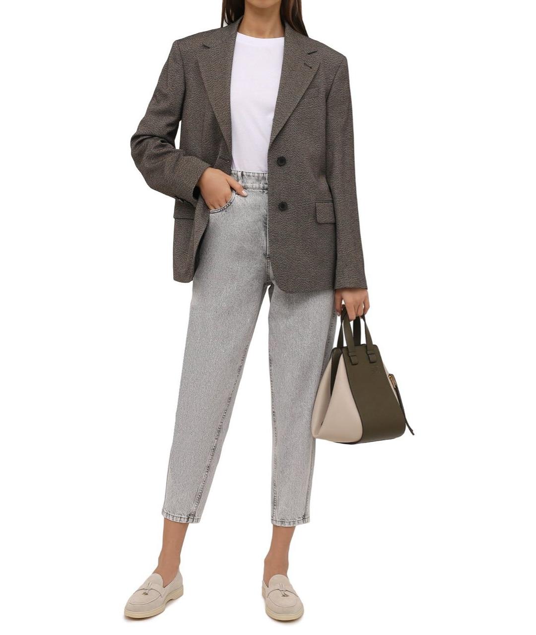 BRUNELLO CUCINELLI Голубые хлопковые прямые джинсы, фото 6