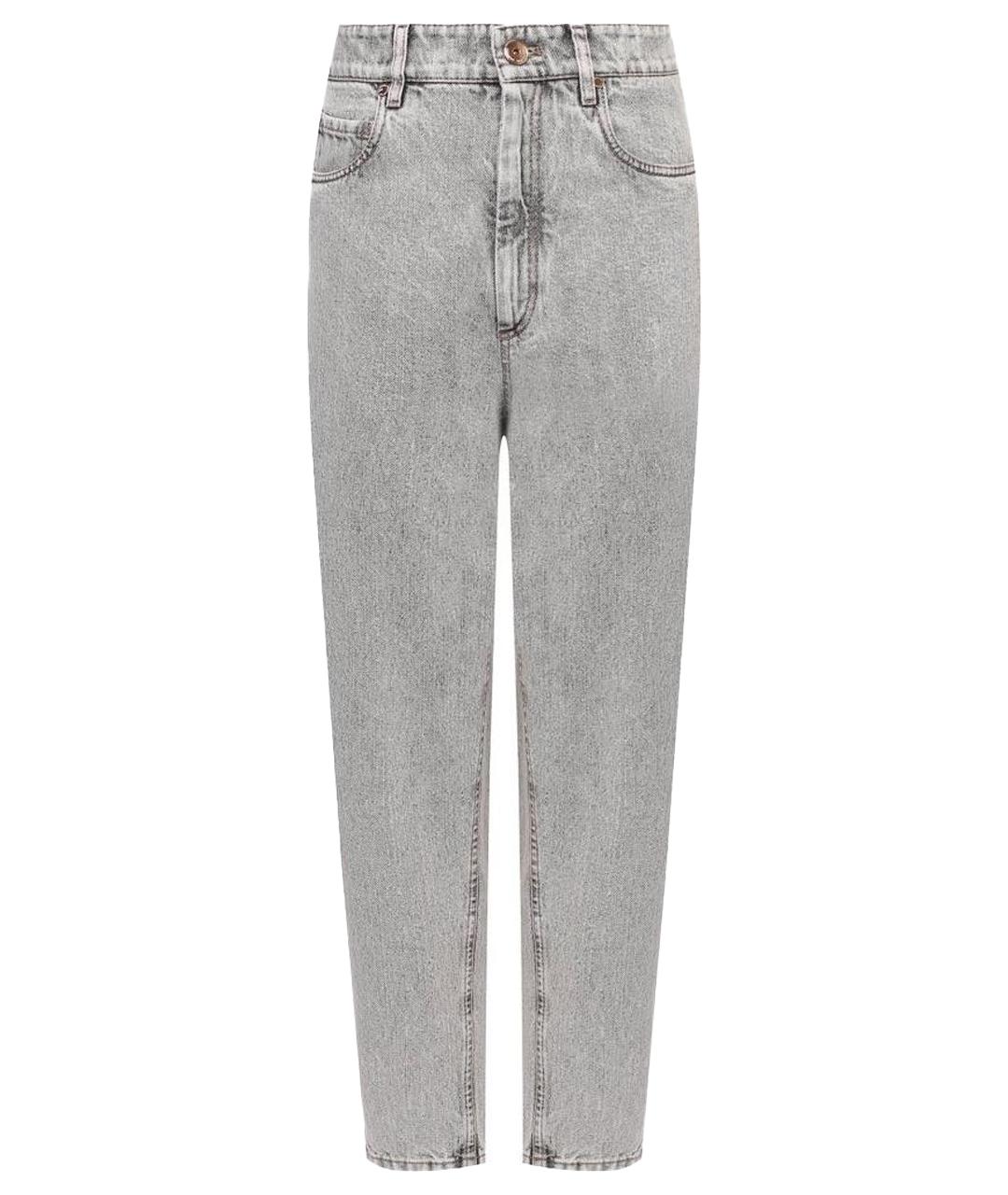 BRUNELLO CUCINELLI Голубые хлопковые прямые джинсы, фото 1