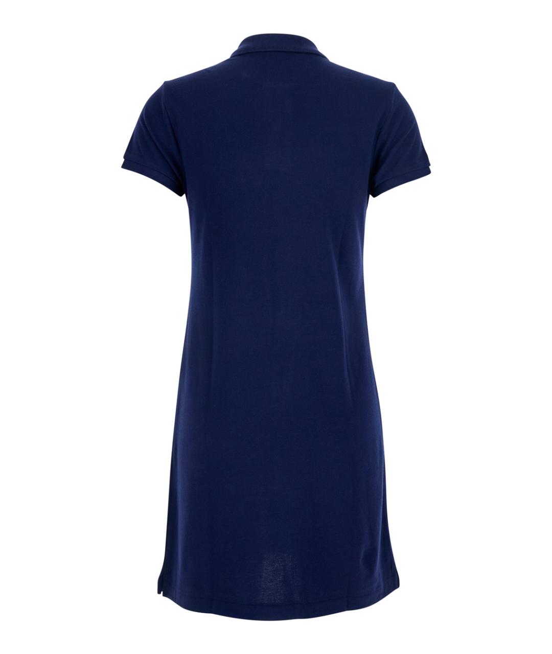 POLO RALPH LAUREN Синее хлопковое повседневное платье, фото 2