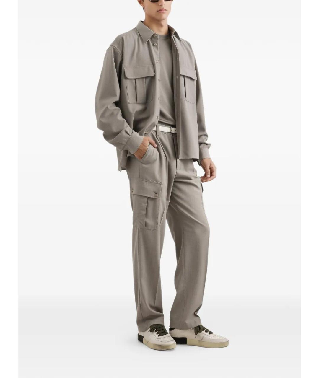 DOLCE&GABBANA Бежевые шерстяные повседневные брюки, фото 2