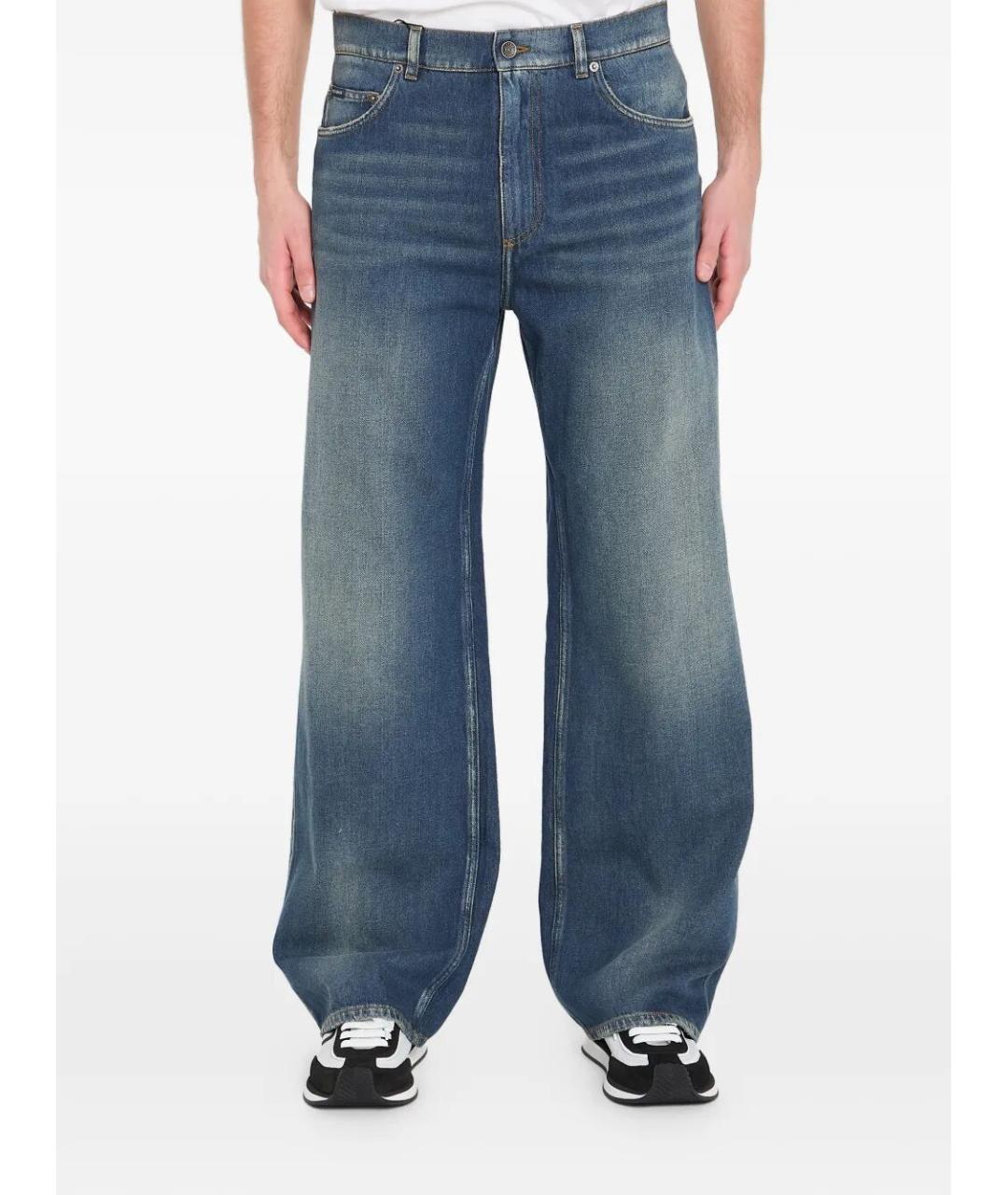 DOLCE&GABBANA Синие хлопковые прямые джинсы, фото 2