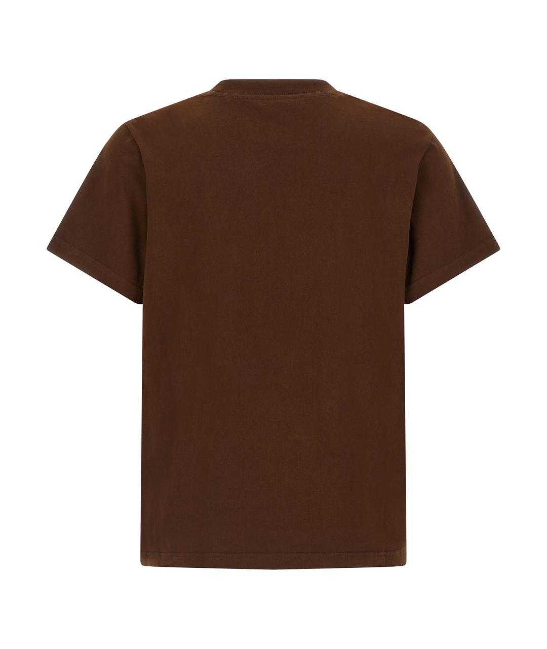 entire studios Коричневая хлопковая футболка, фото 2