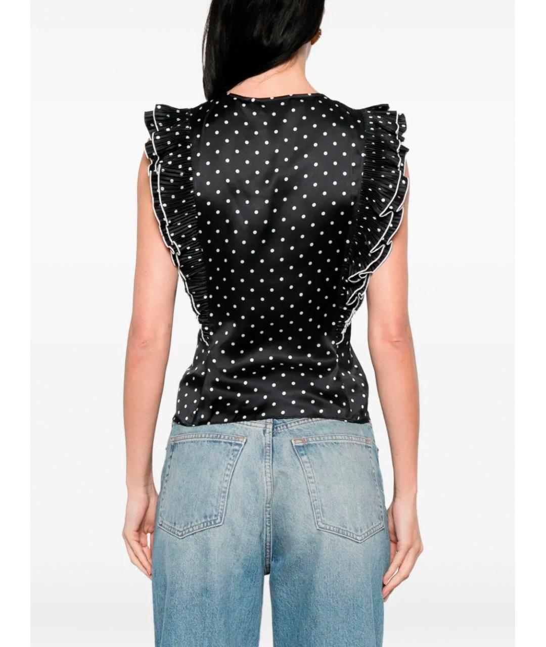 SELF-PORTRAIT Черная полиэстеровая блузы, фото 5