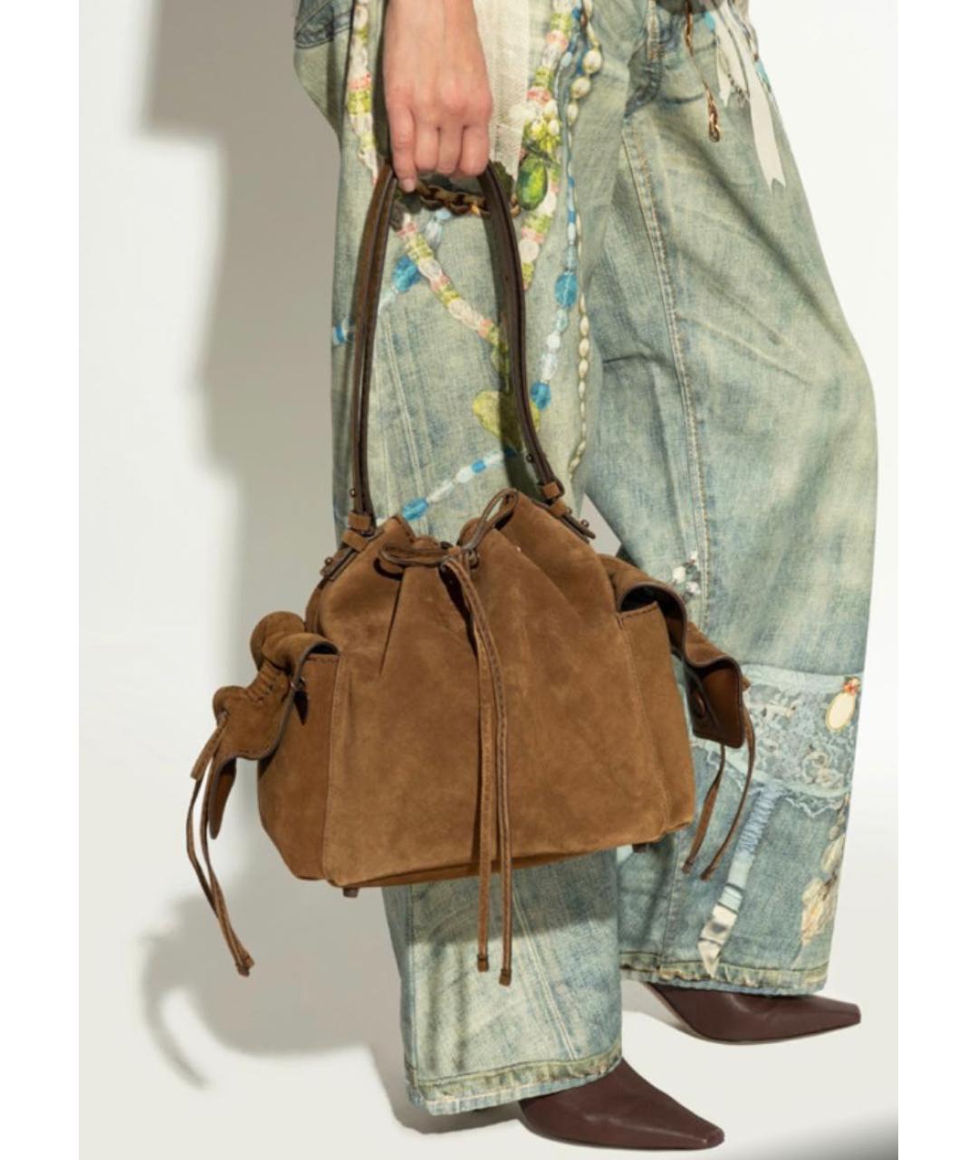 ACNE STUDIOS Коричневая замшевая сумка через плечо, фото 6