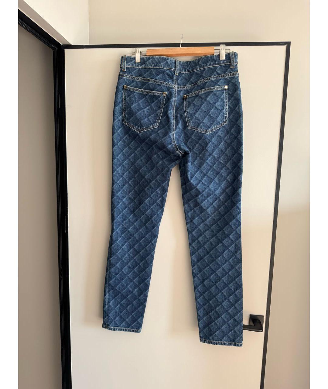 CHANEL Синие хлопко-эластановые прямые джинсы, фото 2