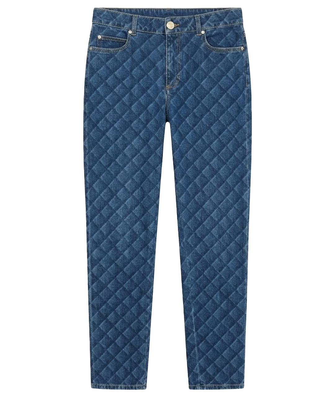 CHANEL Синие хлопко-эластановые прямые джинсы, фото 1