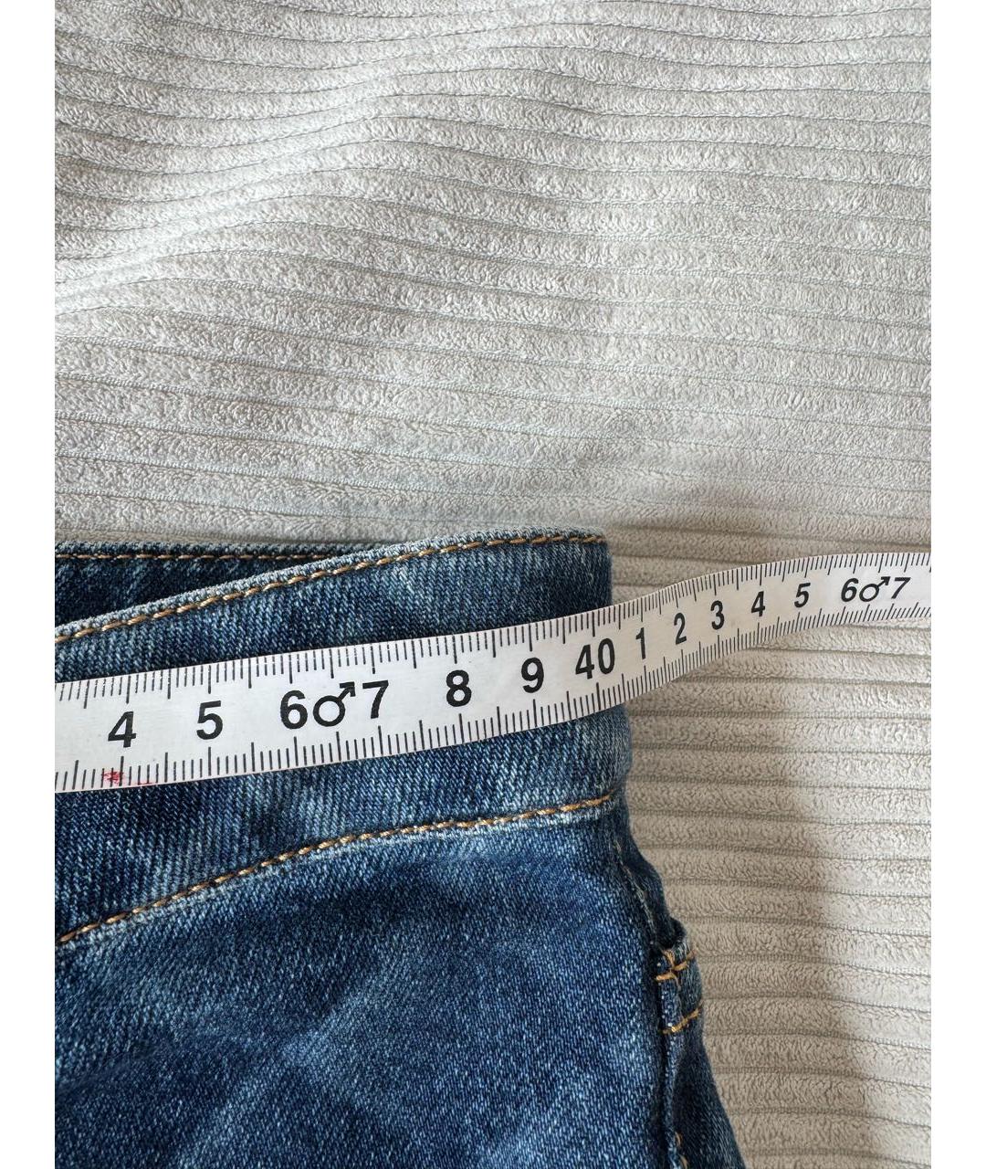 CHANEL Синие хлопко-эластановые прямые джинсы, фото 5