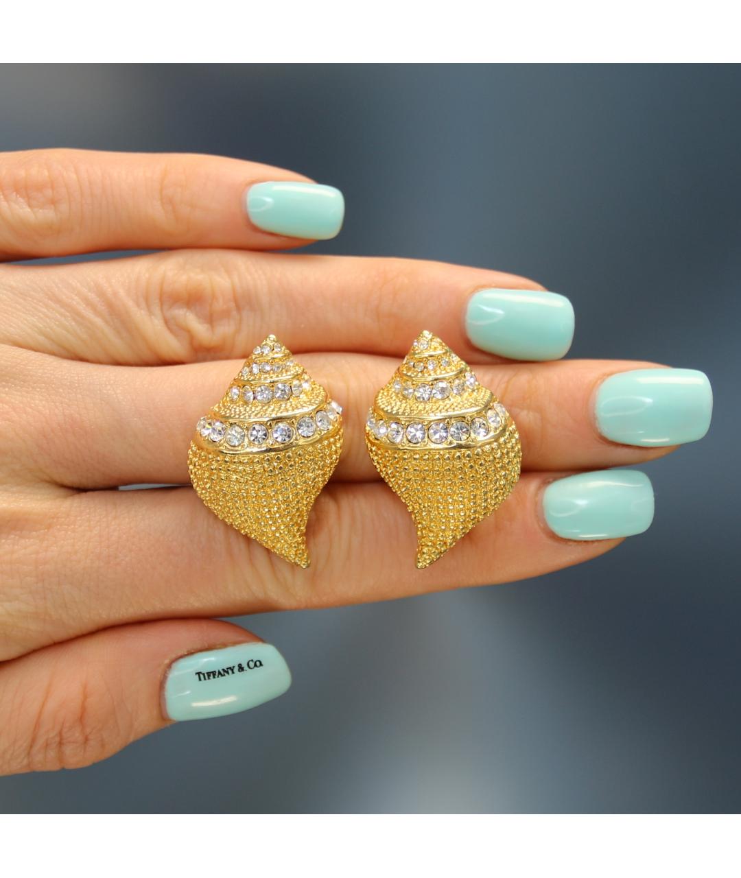 KENNETH JAY LANE Золотые позолоченные клипсы, фото 8