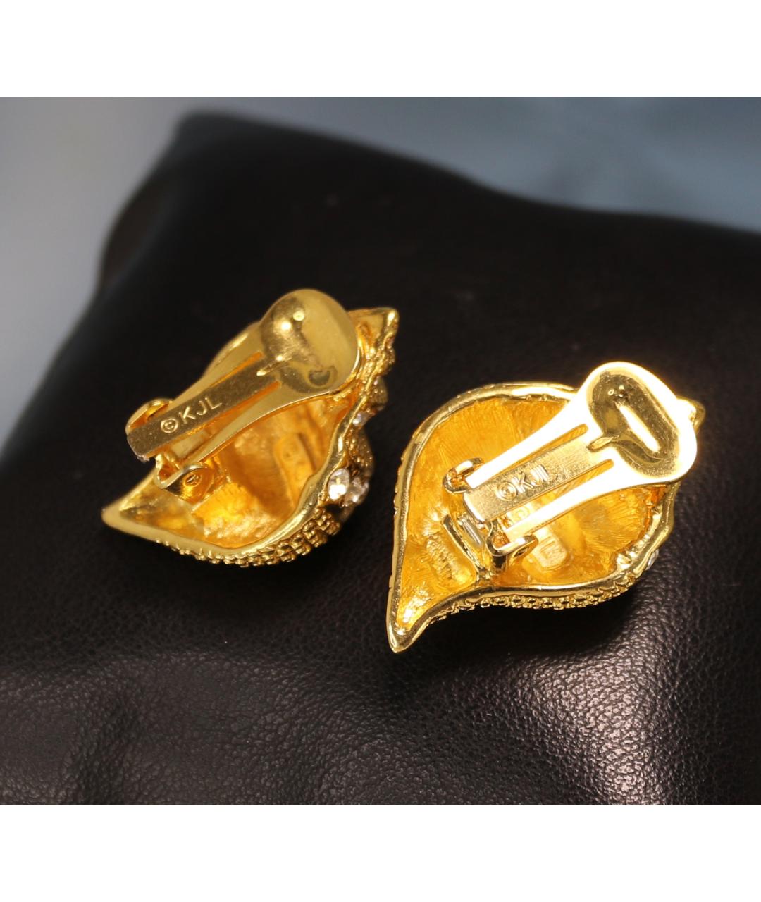 KENNETH JAY LANE Золотые позолоченные клипсы, фото 4