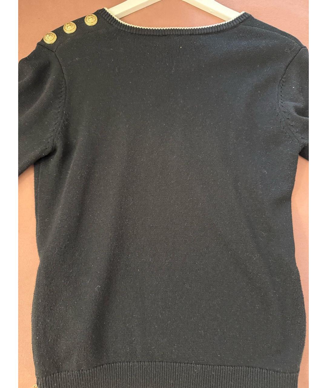 BALMAIN Темно-синий хлопковый джемпер / свитер, фото 3