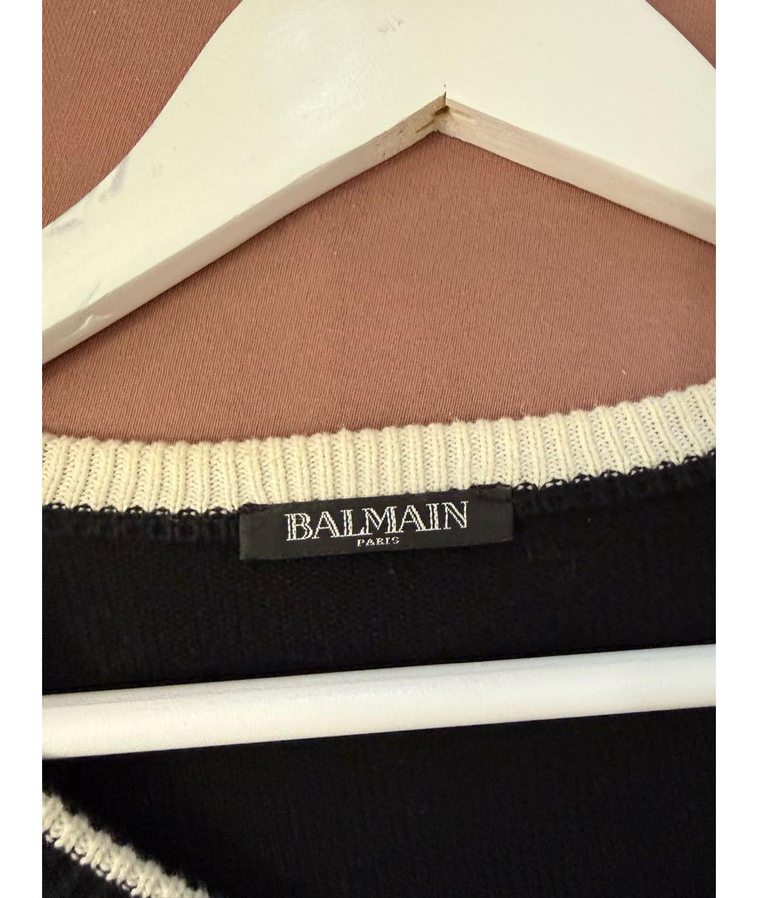 BALMAIN Темно-синий хлопковый джемпер / свитер, фото 4