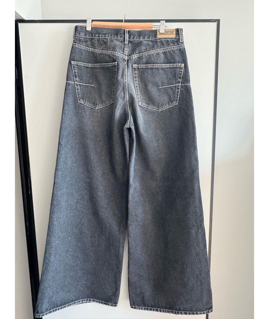 CHRISTIAN DIOR Серые хлопковые прямые джинсы, фото 2