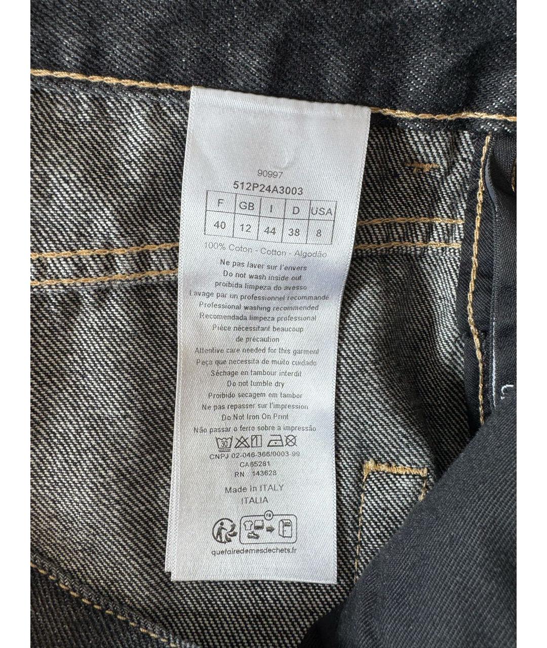 CHRISTIAN DIOR Серые хлопковые прямые джинсы, фото 3