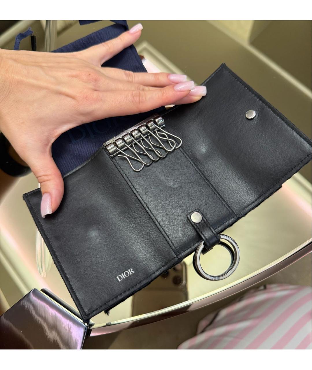CHRISTIAN DIOR Темно-синяя ключница, фото 2
