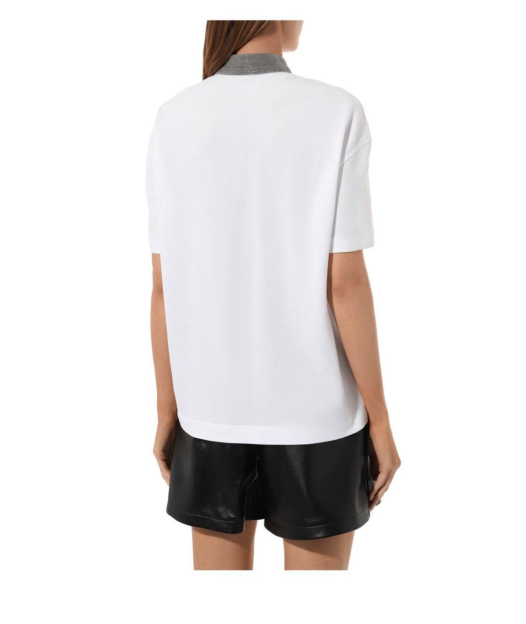 BRUNELLO CUCINELLI Белая хлопковая футболка, фото 3