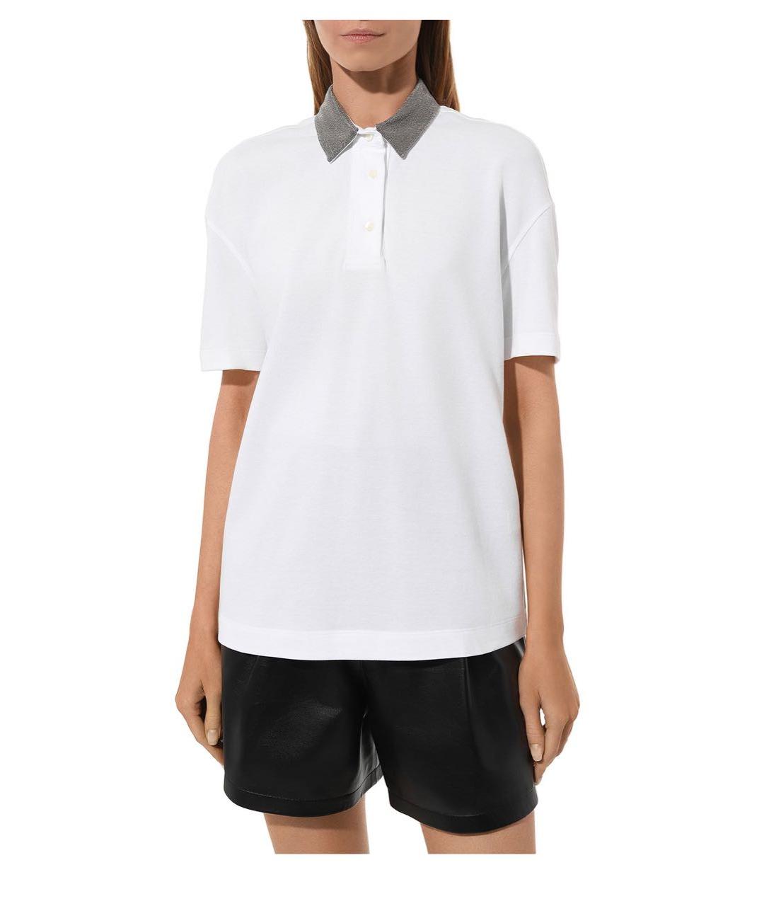 BRUNELLO CUCINELLI Белая хлопковая футболка, фото 2