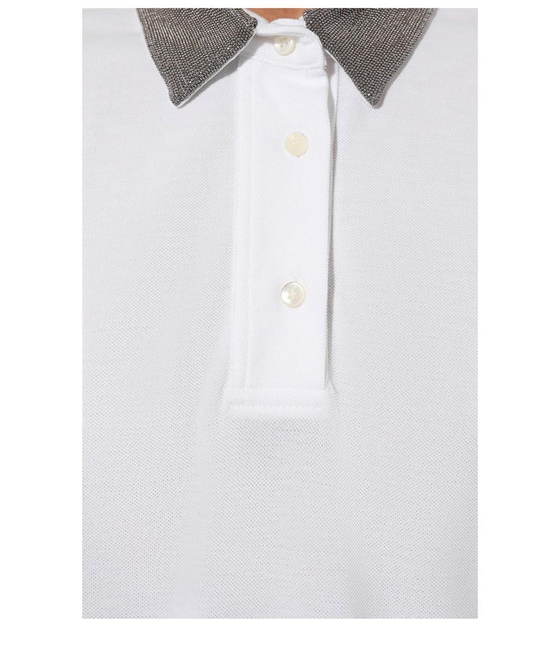 BRUNELLO CUCINELLI Белая хлопковая футболка, фото 4