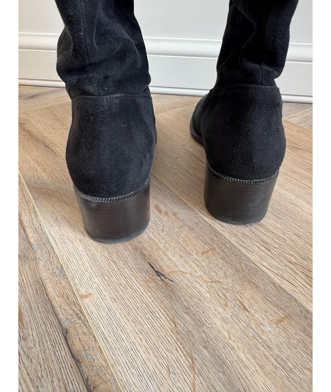 CHRISTIAN DIOR Черные замшевые ботфорты, фото 3