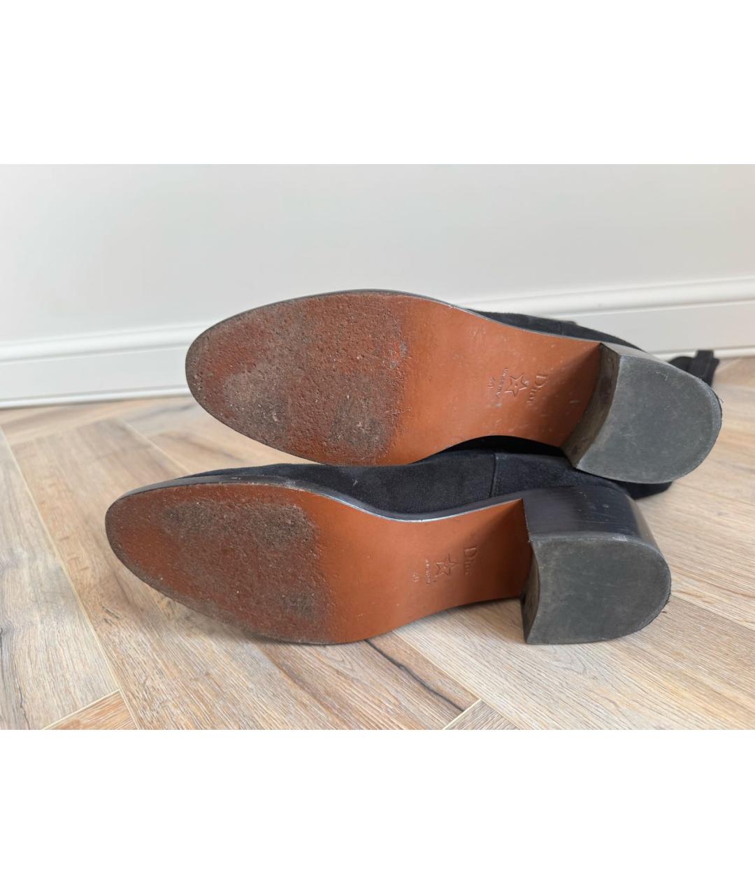 CHRISTIAN DIOR Черные замшевые ботфорты, фото 4