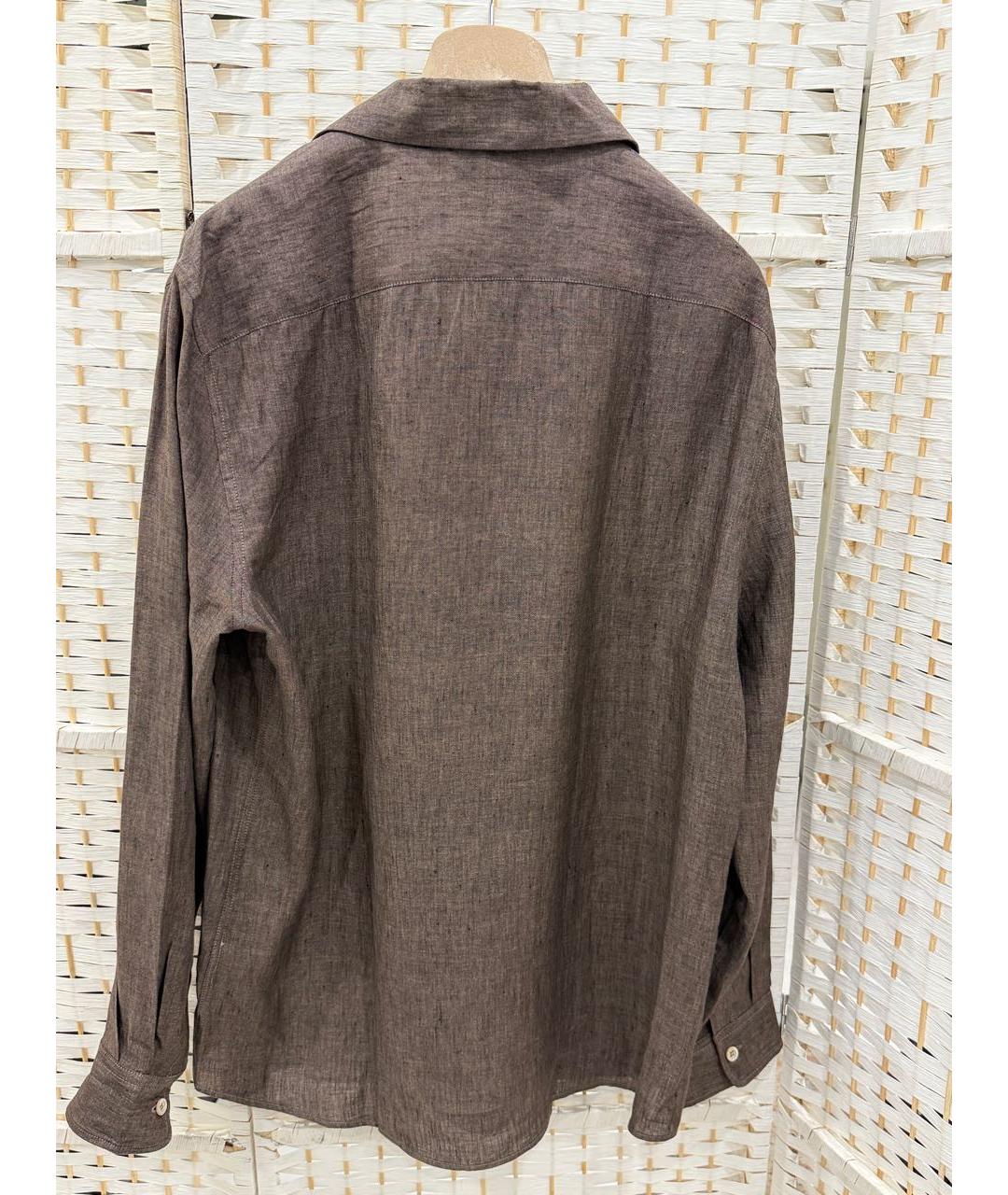 BRUNELLO CUCINELLI Коричневая кэжуал рубашка, фото 2