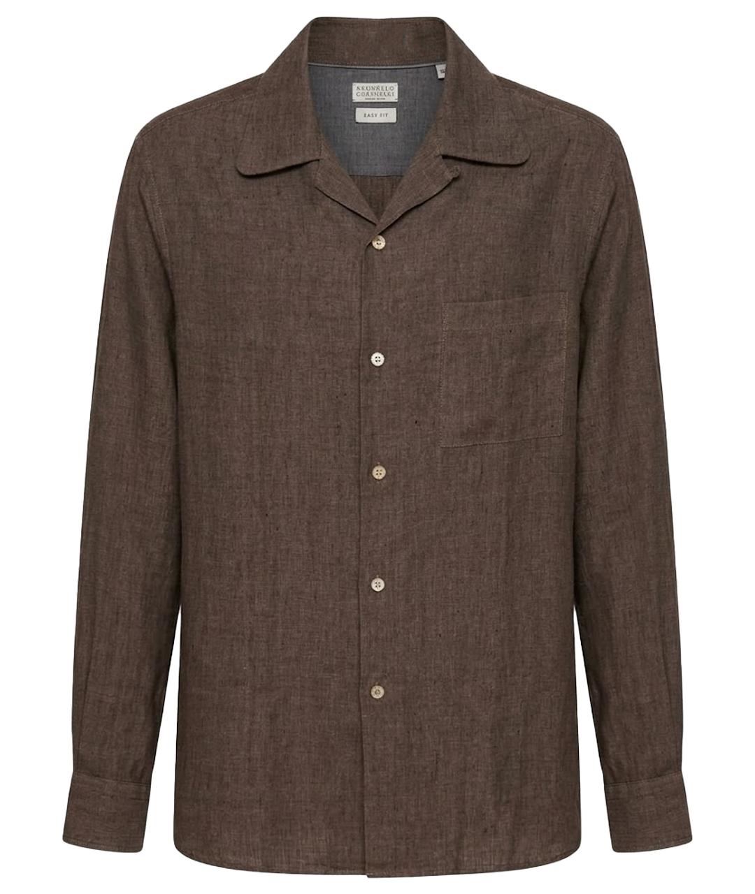BRUNELLO CUCINELLI Коричневая кэжуал рубашка, фото 1