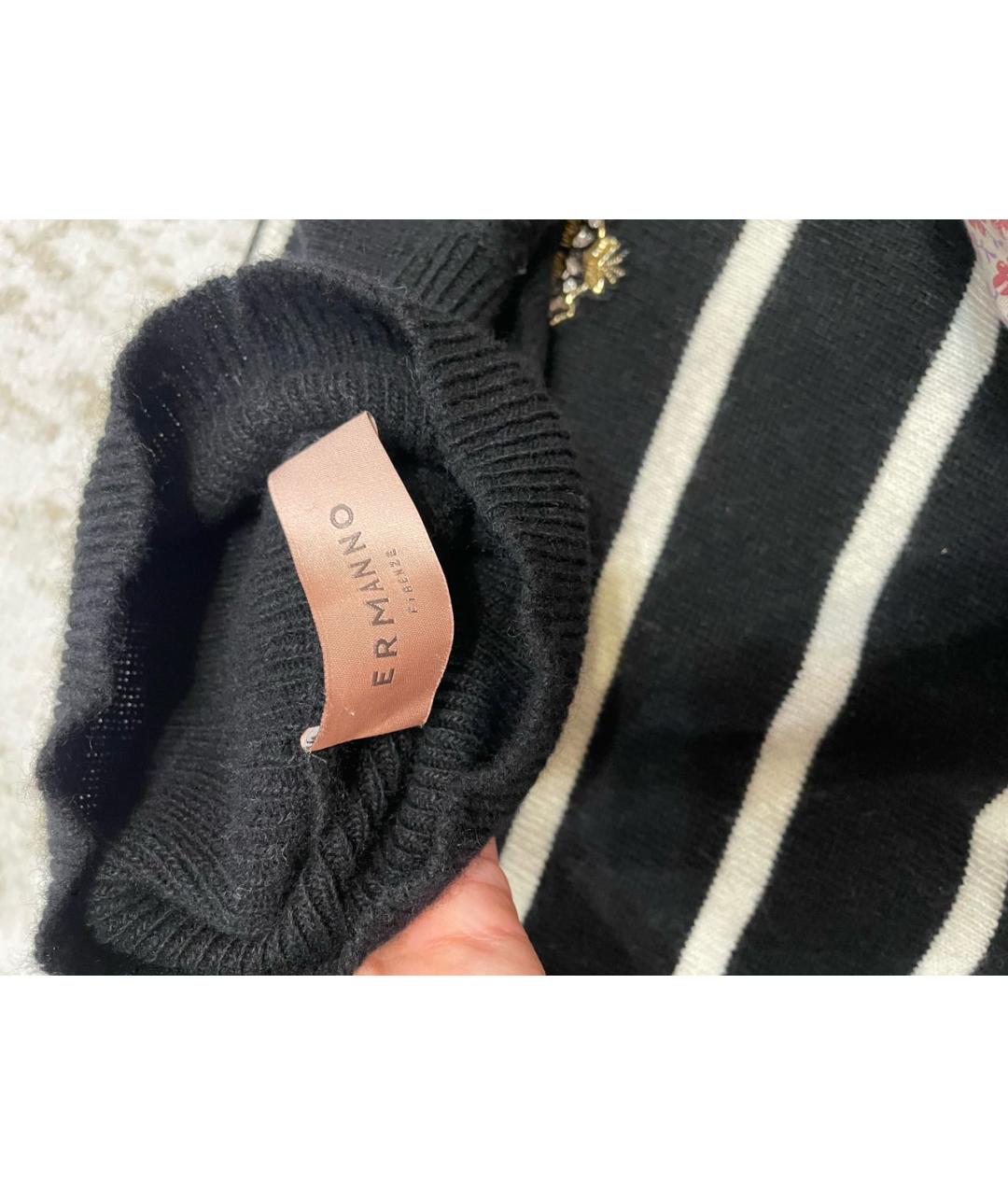 ERMANNO FIRENZE Черный вискозный джемпер / свитер, фото 3