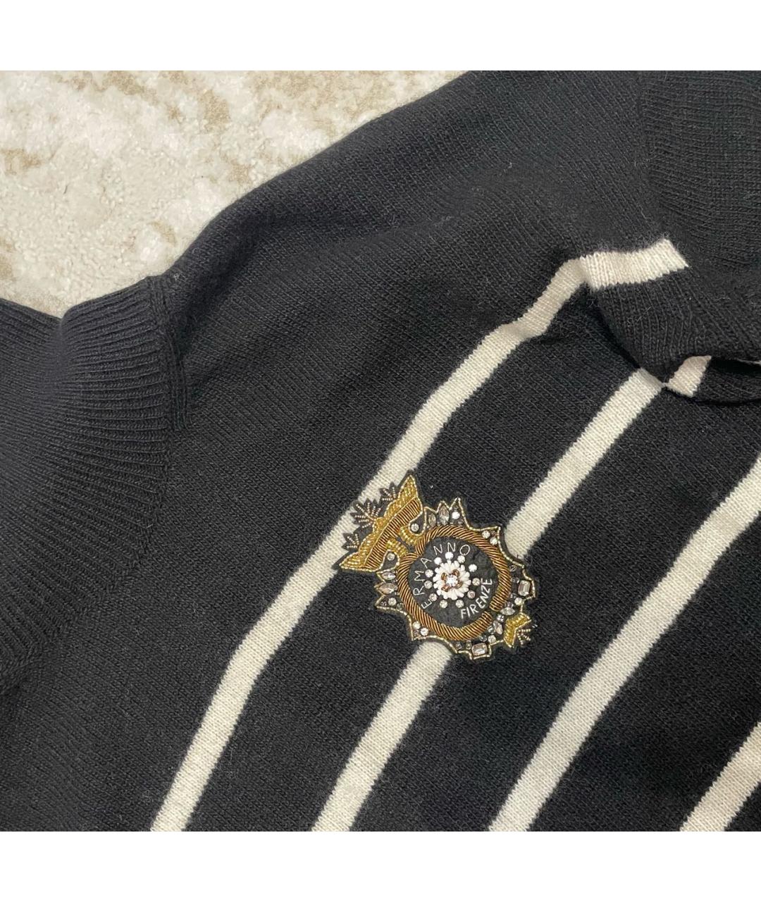 ERMANNO FIRENZE Черный вискозный джемпер / свитер, фото 4