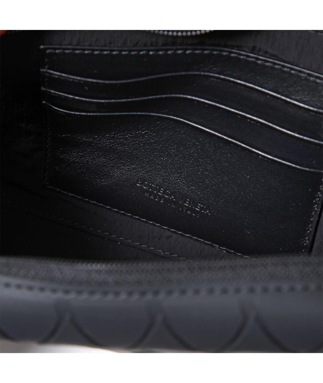 BOTTEGA VENETA Черная кожаная сумка на плечо, фото 5