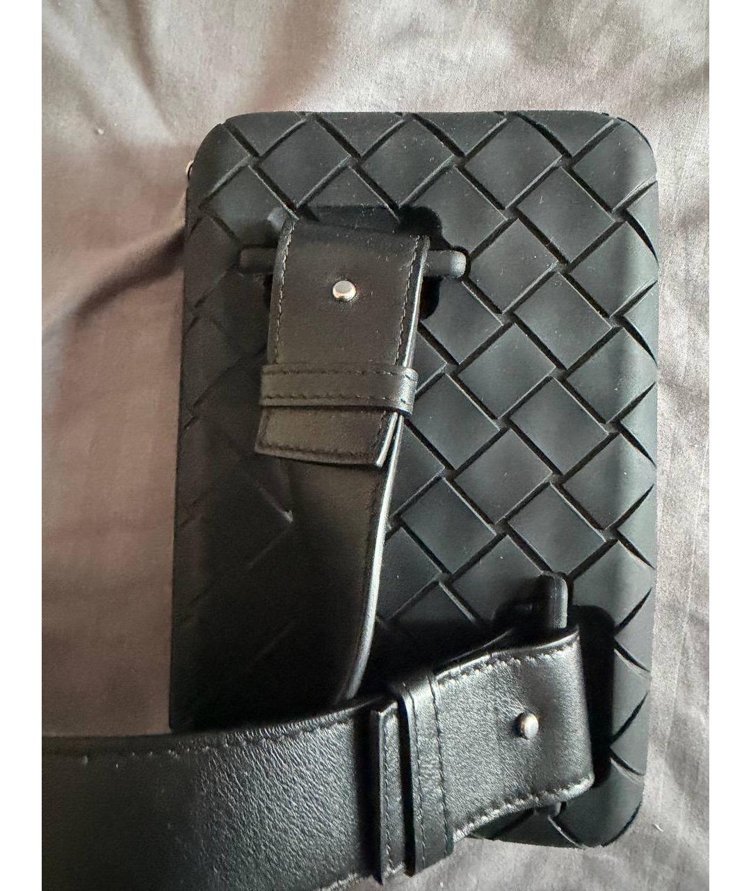 BOTTEGA VENETA Черная кожаная сумка на плечо, фото 8