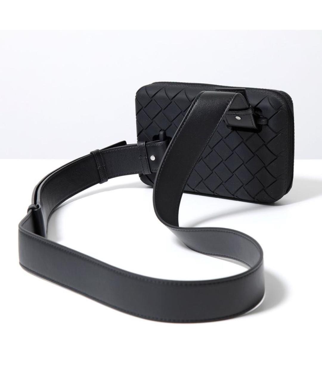 BOTTEGA VENETA Черная кожаная сумка на плечо, фото 2