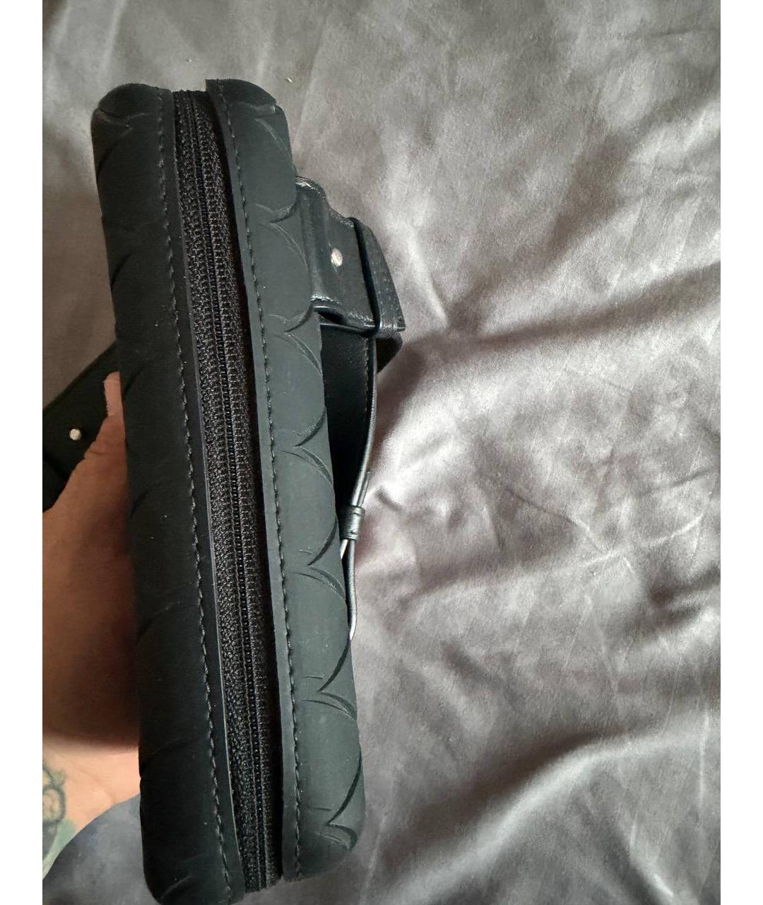 BOTTEGA VENETA Черная кожаная сумка на плечо, фото 9