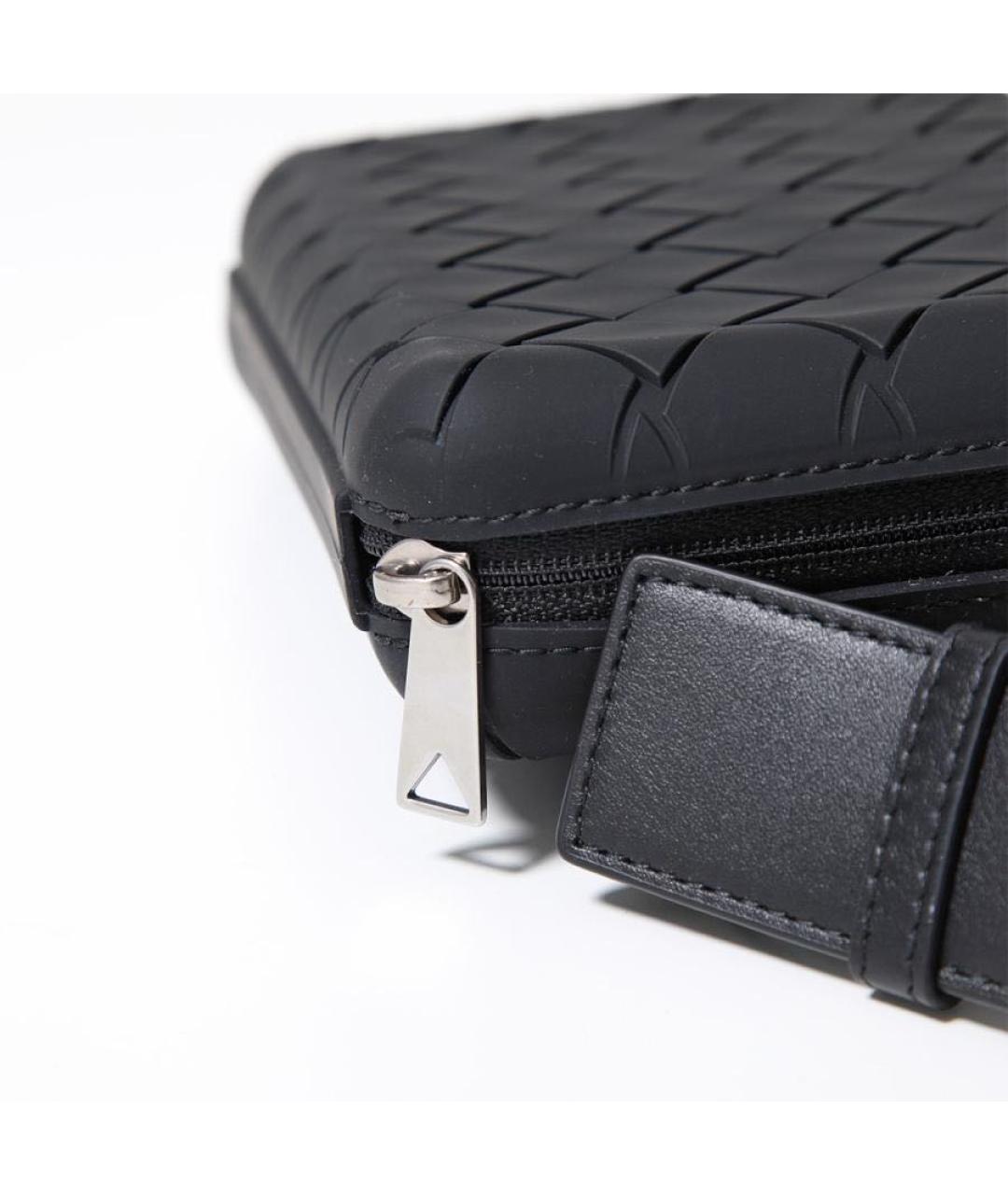 BOTTEGA VENETA Черная кожаная сумка на плечо, фото 4